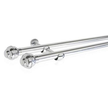 Imagem de Kit Varão Duplo Cromado 3 Metros 19 mm x 19 mm - Utilimark