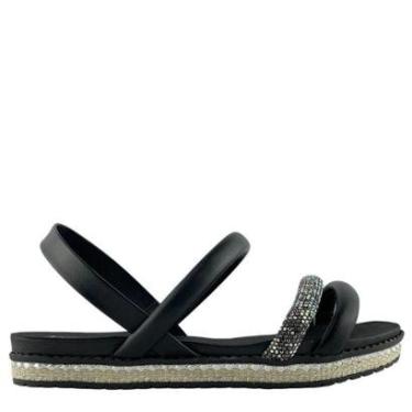 Imagem de Sandália Beira Rio Feminina com Tiras e Aplicação de Strass 83211746-Feminino