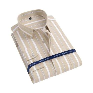 Imagem de Camisa Oxford Masculina De Manga Longa 100% Algodão Confortável Respir