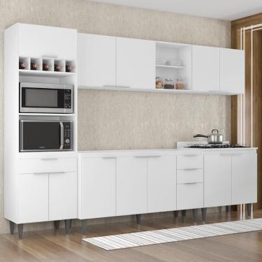 Imagem de Armário De Cozinha Cp05 Para Pia 150cm Pérola Z34 Branco - Mpozenato
