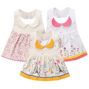 Imagem de Vestido impermeável Baby Bibs GZMM, pacote com 3 botões ajustáveis