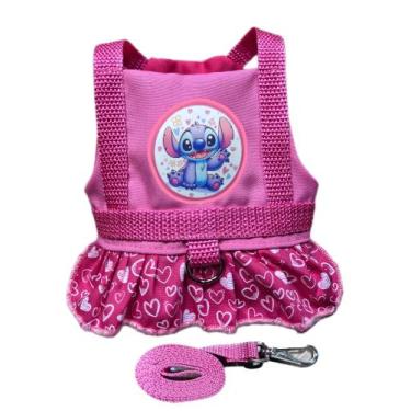 Imagem de Coleira Pet para Cachorro Vestido do Stitch Rosa Pink pra Femea - Duda
