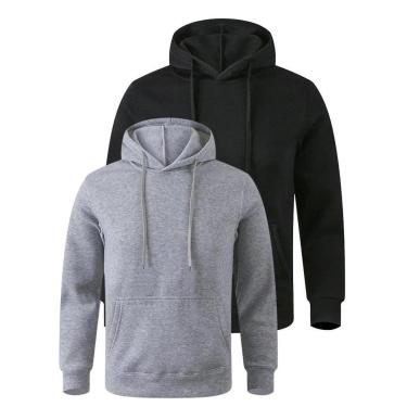 Imagem de Kit 2 Moletons Masculino Bolso Canguru Moleton Casual Capuz moletom Conforto Alta quali...