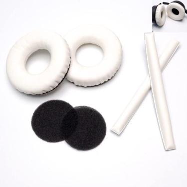Imagem de Kit de Almofadas para Fones Voarmaks para Sennheiser HD25 Branco