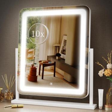 Imagem de Espelho de Maquiagem Gvnkvn com LED Iluminado - 15,2cm, 10x de Aumento