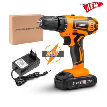 Imagem de Furadeira e Parafusadeira a Bateria 21v Mandril 10mm 26 tork - HILDA