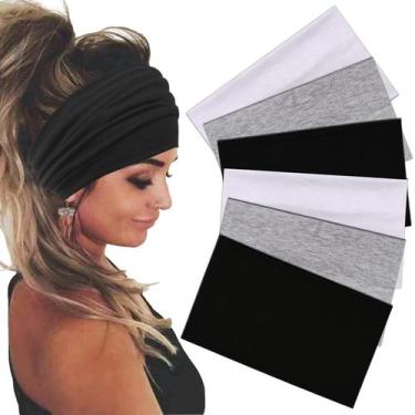 Imagem de Bandanas Sefiinh Wide para mulheres, faixa de cabelo elástica, pacote 