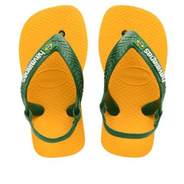 Imagem de Chinelo Infantil Havaianas Logomania Amarelo, 20