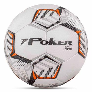 Imagem de Bola Futebol de Campo Training 32 Gomos Prisma - Poker, Unico, Branco,