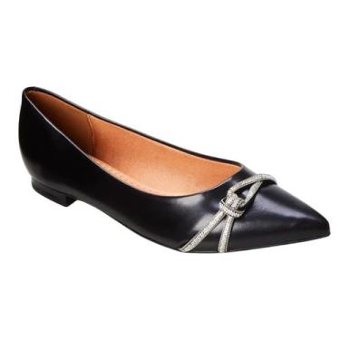 Imagem de Sapatilha Feminina Vizzano Original Bico Fino Clássica Strass, 38, Pre