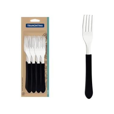Imagem de Jogo de Garfos de Mesa Tramontina Inox Leme 12 Peças, Preto, 12