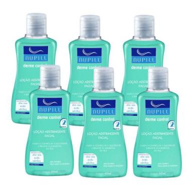 Imagem de Kit 6 Mini Loção Adstringente Facial Nupill Aloe Vera Derme Control 60
