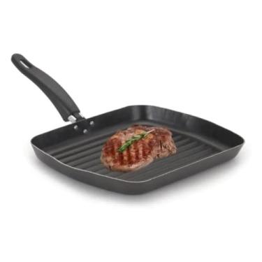 Imagem de Frigideira Grill Bifeteira Antiaderente Grelha Sem Gordura