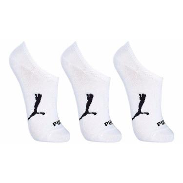 Imagem de Kit 3 Meias Puma Invisível Tamanho 39-43 Branco