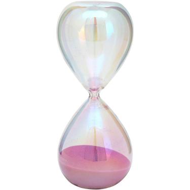 Imagem de AMPULHETA 19x8x8cm VIDRO FURTA-COR AREIA ROSA