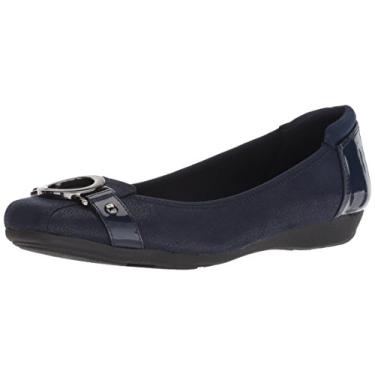 Imagem de Anne Klein Sapatilha feminina Umeko Ballet, Tecido azul marinho, 11