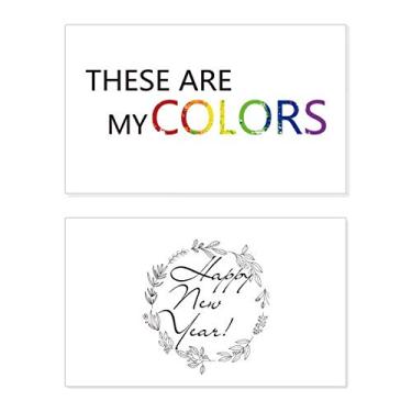Imagem de LGBT Bandeira de arco-íris "These Are My Colors Ano Novo Festival Cartão de felicitações Bless Mensagem presente