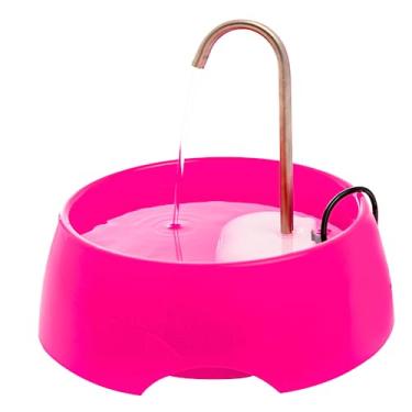 Imagem de AMICUS - Fonte Bebedouro de Água Portátil AQUA MINI para Gatos e Cães - Fontes de Água para Pets, Bebedouro para Animais de Estimação - Adaptável, Aço Inoxidável, Bivolt - 1,2L de Capacidade - Rosa