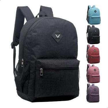 Imagem de Mochila Juvenil Unissex Bolsos Laterais E Frontal Alça Acolchoada Yepp MM9148 (Preto)