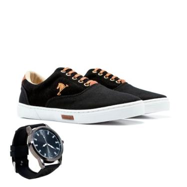 Imagem de Kit Sapatênis Polo Joy + Relógio Analógico Masculino Casual
