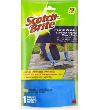 Imagem de Luva Limpeza Pesada SCOTCH-BRITE TAM P AZUL 3M