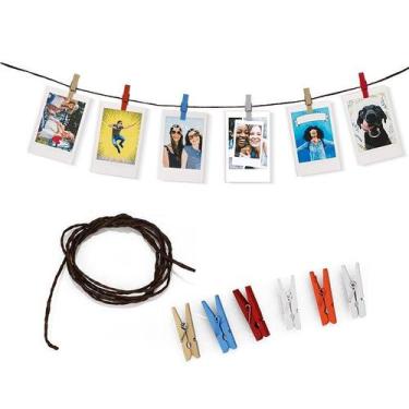 Imagem de Varal de Fotos Decorativo c/  6 Prendedores Cordão 1.20 mt - TUDOPRAFO