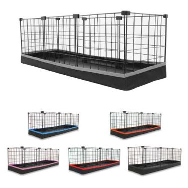 Imagem de Cercado Aramado Porquinho da Índia 30x90 Cm Preto com Bandeja Higiênic