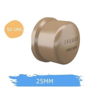Imagem de Kit 50 Caps Tampão Soldável 3/4 25MM Pvc Marrom - FORTLEV