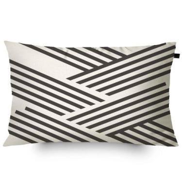 Imagem de Almofada Retangular Algodão Serigrafada Aram 30x50cm Preto - FASTLAR