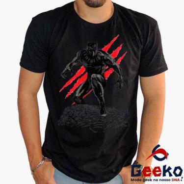Imagem de Camiseta Pantera Negra 100% Algodão Wakanda Forever Black Panther Geek