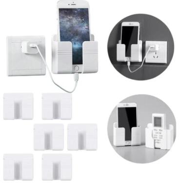 Imagem de Kit 6 Suporte de Parede para Celular e Controle Remoto Prático Plástic