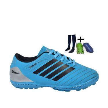 Imagem de Chuteira Society Revolution Adulto Infantil com Meião Caneleira - Perf