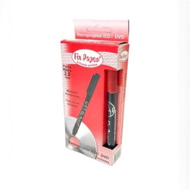 Imagem de Caneta Para Cd Dvd e Retroprojetor Vermelha Caixa Com 12 Unidades - Fi