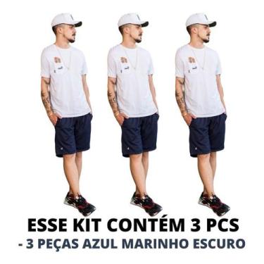 Imagem de 3 Bermuda Shorts Masculino Dry Fit Academia Esporte 2 Bolsos - KSFRENT