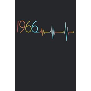 Imagem de Heartbeat 55th birthday 55 years Born in 1966 Heartbeat frequency: NOTEBOOK - Funny birthday present, vintage retro gift idea - A5 (6x9) - 120 pages - ... book, sketch, planner, birthday, vintage