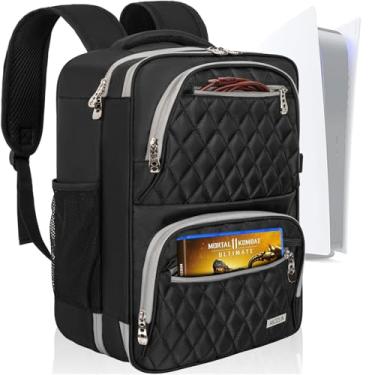 Imagem de AKOZLIN Travel Gaming Console Backpack Compatible with Play Stantion 5 4 PS5 Pro/PS4/PS4 Pro/PS4 Slim/Xbox One X S With Pockets for Accessories [Video Game]