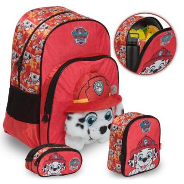 Imagem de Kit Mochila Patrulha Canina Lancheira Térmica Estojo Menino - Plike