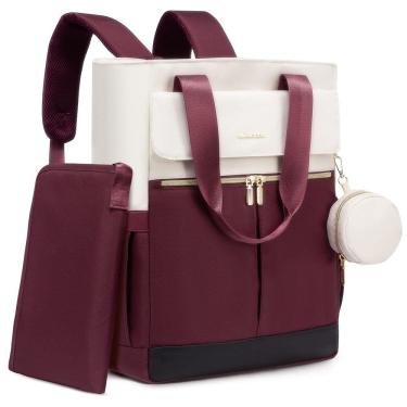 Imagem de Mochila para fraldas LOVEVOOK multifuncional vermelho-branco