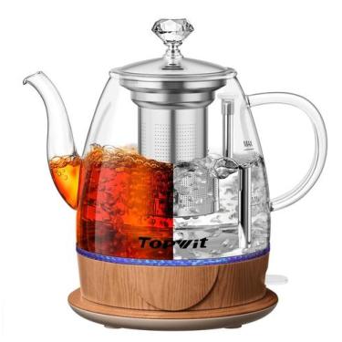 Imagem de Chaleira Elétrica TopWit Glass 1L com Infusor de Aço Inoxidável