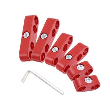 Imagem de REPAIROCK 1 conjunto de 8 mm separador de fios de vela de ignição para motor de carro teares divisor organizador braçadeira plástica vermelha peças de reposição para automóveis
