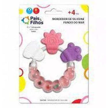 Imagem de Mordedor Silicone Fundo Do Mar Rosa -  Pais E Filhos - Pais & filhos