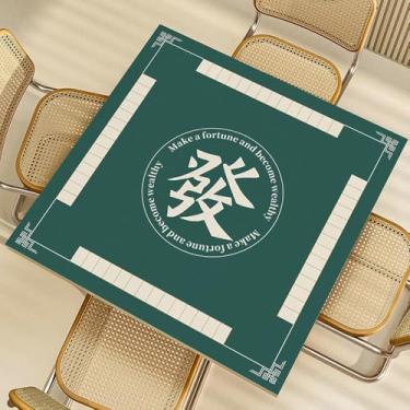 Imagem de Mahjong Poker Mat forTable Non-Slip Mahjong Tablecloth 31.5x31.5 Inch Multi-Purpose Gaming Mat for Mahjong, Board Games, Card Games Durable & Waterproof Surface with Carry Bag (Green)
