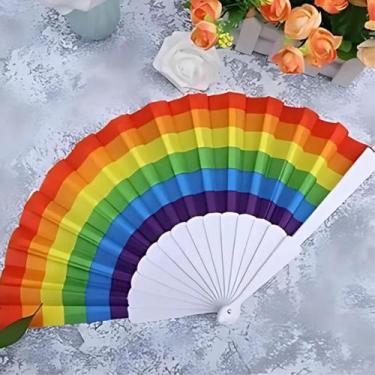 Imagem de 2 Leques de Mão Grandes Lady Gaga Copacabana Show LGBT Festival Pop - 