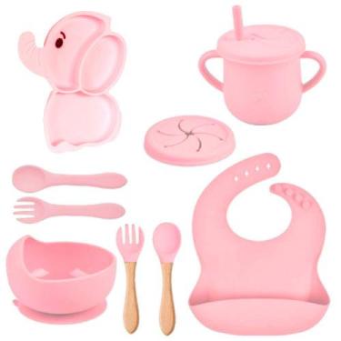 Imagem de Kit 10 Peças Introdução Alimentar Infantil Conjunto Papinha Pratinho S