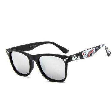 Imagem de Óculos De Sol Infantil Quadrado Proteção Uv400+ Case+flanela - TUBARÃO