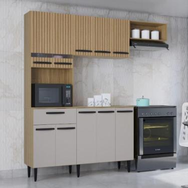 Imagem de Cozinha Poquema Dora 10 Portas 1 Gaveta Damasco/off White