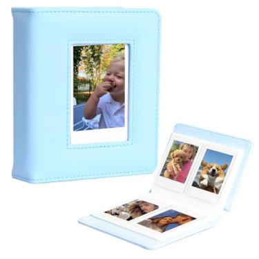 Imagem de WOGOZAN Mini Álbum De Fotos Com 64 Bolsos, Polaroid Para Câmera Instantânea Fujifilm Instax 12/11/Se/99/90/Evo/Link/Liplay, Filmes 2,15 X 3,4 Polegadas, Pu Tela Protetora - Azul