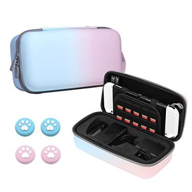 Imagem de ELIATER Estojo De Transporte Para Switch/Switch Oled, Bolsa Armazenamento Rígida Protetora Console Switch, Base Controle Pro/Switch, Adaptador Ca E Acessórios Com 10 Compartimentos Cartões Jogo Capa