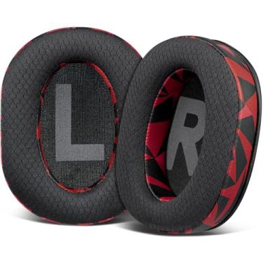 Imagem de SOULWIT Almofadas De Substituição Para Fones Ouvido Logitech G Pro, Pro X, Prox 2 E X Se, Com Espuma Isolamento Ruído, Espessura Adicional - Red Storm