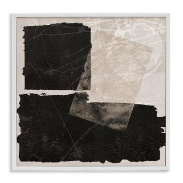 Imagem de Stupell Industries Desenho artístico giclée emoldurado branco com listras pretas por Daniela Santiago, 12 x 12